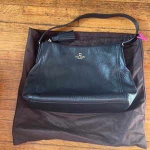 Kate Spade black leather medium size handbag